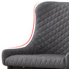 Pair Grey Faux Leather PU Dining Chairs Dining Room Chair Retro Modern Kitchen