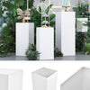 Metal White Plinth Cylinder Dessert Pedestal Wedding Cake Flower Display Stand