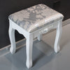 Modern Wood Dressing Table Stool Makeup Desk Stool Mirror/Drawer/Shelf Vanity