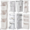 Rolling Laundry Sorter Cart Washing Basket Clothes Hamper Storage Bin On Wheels
