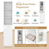 164cm Tall Freestanding Bathroom Storage Cabinet w/ 3 Open Shelves White