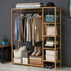 Strong Bamboo Clothes Rail Rack Garment Hanging Display Stand Open Storage Shelf