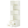 6 Tier Corner Shelf, 180cm Tall Corner Bookshelf Bookcase Storage Display Rack