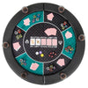 Portable Round Blackjack Board Game Mat 6-Player Foldable Poker Table Top-Green
