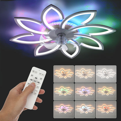 82CM LED CEILING FAN LIGHT 72W DIMMABLE CHANDELIER 6 SPEED WITH REMOTE CONTROL