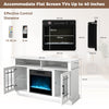 TV Stand with Electric Fireplace Media Entertainment Center White