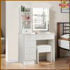 Dressing Table With LED Light Bar Mirror Drawers Stool Vanity Set Bedroom Makeup