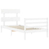 Bed Frame with Headboard White 90x200 cm Solid Wood vidaXL