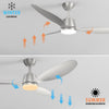 3 Blades 52inch Ceiling Fan Light 6 Speed Timer Remote Control Chandelier Silver