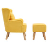 Scallop Stripe Back Armchair Wing Back Chair Fireside Sofa & Footstool & Pillow