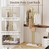 Free Standing Coat Stand Rack Granite Stone Base Metal Tube Garment Clothes Rail
