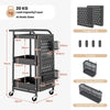 3-Tier Rolling Utility Cart Organizer Storage Cart Craft Trolley w/DIY pegboards