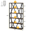 71'' Tall Industrial Bookshelf, 6-Tier Freestanding Open Bookcase w/ Metal Frame