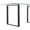 Metal Square Base Rectangular Tempered Glass Dining Table Dining Room Kitchen UK