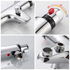 UK Modern Thermostatic Bath Shower Mixer Taps Deck Mounted Chrome Valve Bar Tap
