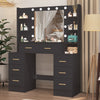 7 Drawers Makeup Vanity Set Large LED Lighted Mirror Dressing Table Dresser Desk