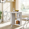 Mobile Drop Leaf Dining Table Folding Desk SpaceSaving Kitchen Storage Breakfast