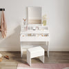 Bedroom White Dressing Table Makeup Desk Vanity Unit with Mirror 2 Drawers Stool