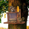 Carbonized Wood Squirrel Feeder Picnic Table Food Feeder Station Outside House