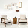 Modern Accent Chair Leisure Chair with Lumbar Pillow Fabric Reading Armchair