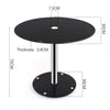 Glass Dining Table Pedestal Round Black 2/4Pcs PU Leather Padded Kitchen Chairs