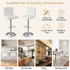 2Pcs Bar Stool PU Leather Bar Chairs Adjustable Kitchen Dining Stools w/Footrest