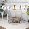 XXL Acrylic Dog Playpen Fence Safe Round Corner Guard Pet Whelping Box Cage Bed