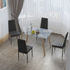120cm Rectangle Dining Table Gatherings of Family Dinette Side PU Leather Chairs