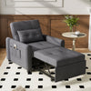 Sleeper Chair Bed 3-in-1 Single Convertible Sofabed Adjustable Linen Fabric Sofa