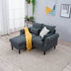 2 Seater faux leather/Linen Fabric Love Seat Sofa Armchair with Footstool Couch