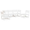 5 Piece Garden Sofa Set White Solid Wood Pine