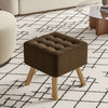 Linen Upholstered Shoes Bench Footrest Foot Stool Ottoman Seat with 4 Wood Legs