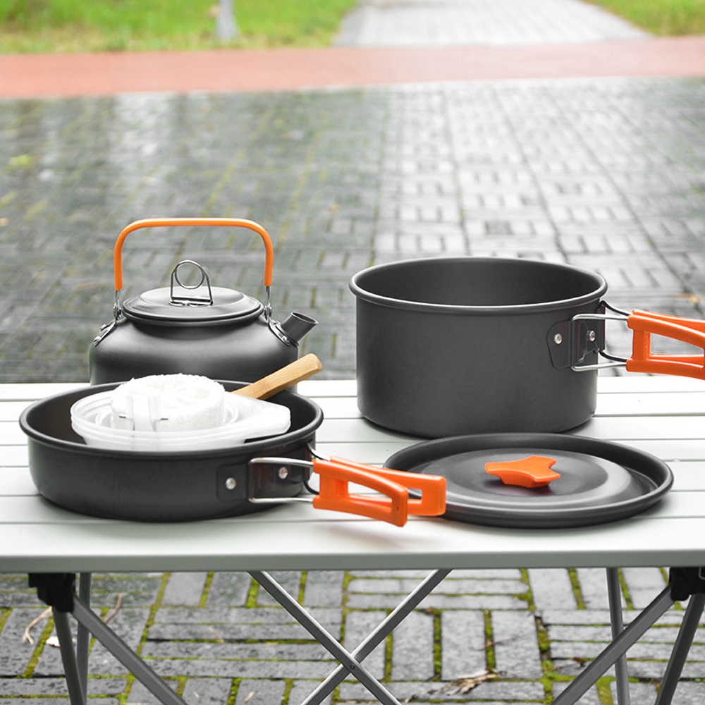 Portable Cook Set Camping Cookware Kit Outdoor Picnic Hiking Cooking Equipment