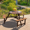 Indoor Outdoor Wooden Picnic Table Bench Garden Patio Pub Chair 6 Seats