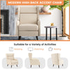 High Back Armchair Traditional Wingback Chair Single Sofa Accent Chair Beige