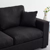 Panana 2 and 3 Seater Sofa Settee Suite in Black Fabric Sofa Deep Seat Couches