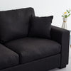 Panana 2 and 3 Seater Sofa Settee Suite in Black Fabric Sofa Deep Seat Couches