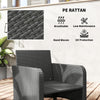 Wicker Patio Conversation Set with 2 Armchairs and 6 Cushions Grey