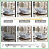 Wood Dressing Table Vanity Set Make up Desk with Dimmable LED Light Mirror Stool