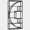 Industrial Bookshelf Bookcase with 8 Open Storage Shelf Rustic Brown