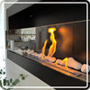 Bio Ethanol Fireplace 900x400 - Wall-Mounted - Black Matt - With Glass - Set