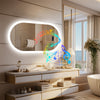Super Bright Oval LED Bathroom Mirror Bluetooth Beauty Care Mirror Non-flicker