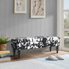 Chic Cow Pattern Ottoman Storage Bench Stool Fabric Padded Hallway Window Seat