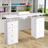 Wooden Manicure Table Nail Beauty Art Bar Station Desk +8 Drawers/Dust Collector