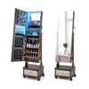 Standing Jewelry Armoire Lockable Jewelry Cabinet Vanity Mirror with LED Light