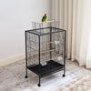 Mobile Metal Bird Cage Open Play Top Parrot Cage Budgie Cage with Perch Feeders