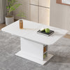 Extendable Dining Table Rectangular Kitchen Dining Room Table with Storage White