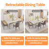 Elegant White Dining Table Extendable 130-160cm Table Extended For 4-12 Person