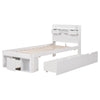 3ft Single Bed Frame with Drawers, Storage Headboard and Underbed Storage White
