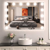 17 LED Hollywood Makeup Mirror Large Vanity Light Mirror with Dimmable LED Bulbs